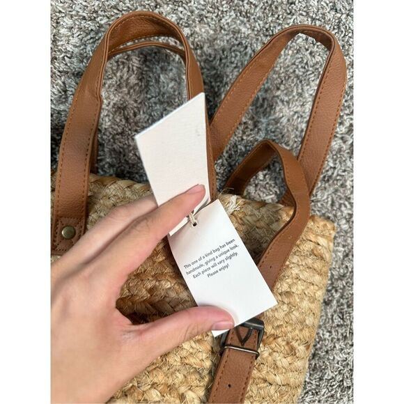 NWT XIX Palms Beachly The Shore Break Jute Insulated Picnic Cooler Backpack Boho - Picture 7 of 16